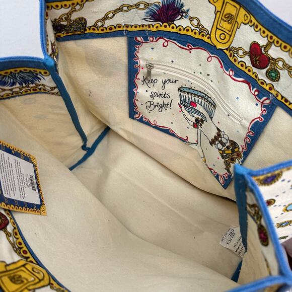 Brighton Glittering Love Tote Bag Hearts Butterfly Jeweled Print Canvas NEW tag - Picture 9 of 13